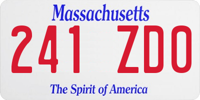 MA license plate 241ZD0