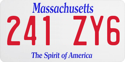MA license plate 241ZY6