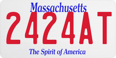 MA license plate 2424AT