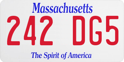 MA license plate 242DG5