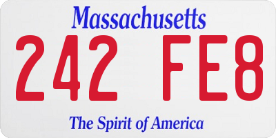 MA license plate 242FE8