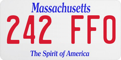 MA license plate 242FF0