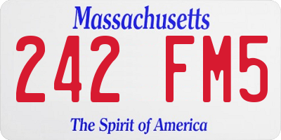 MA license plate 242FM5
