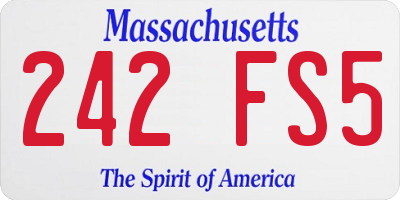 MA license plate 242FS5