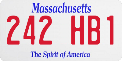 MA license plate 242HB1