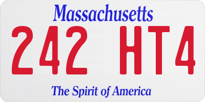 MA license plate 242HT4