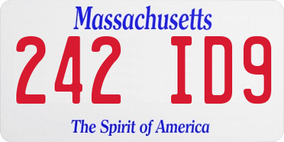 MA license plate 242ID9