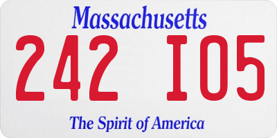 MA license plate 242IO5