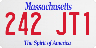 MA license plate 242JT1