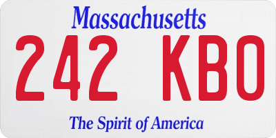 MA license plate 242KB0