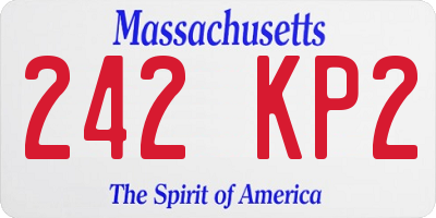 MA license plate 242KP2