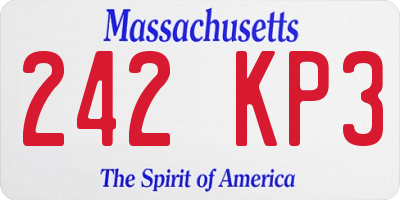 MA license plate 242KP3
