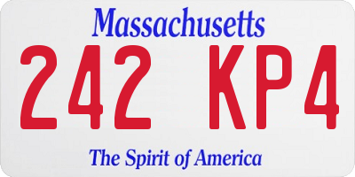 MA license plate 242KP4