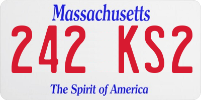 MA license plate 242KS2