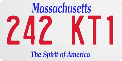 MA license plate 242KT1