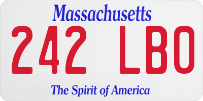 MA license plate 242LB0