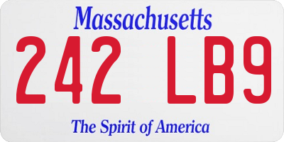 MA license plate 242LB9