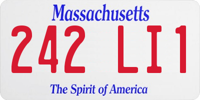MA license plate 242LI1