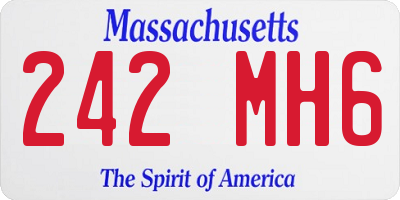 MA license plate 242MH6