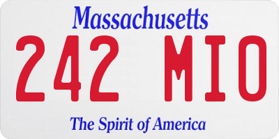 MA license plate 242MI0
