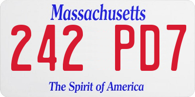 MA license plate 242PD7