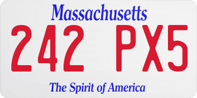 MA license plate 242PX5