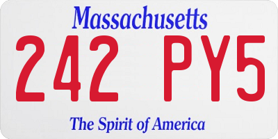 MA license plate 242PY5