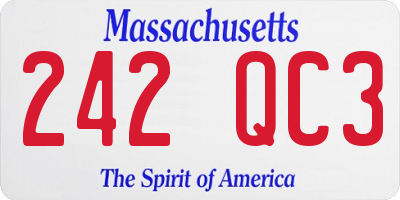 MA license plate 242QC3