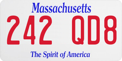 MA license plate 242QD8
