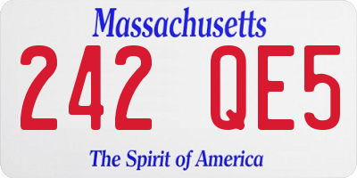 MA license plate 242QE5