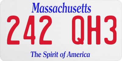 MA license plate 242QH3
