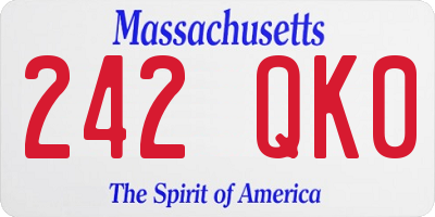 MA license plate 242QK0