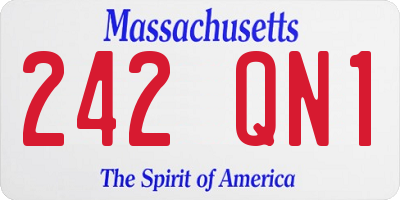 MA license plate 242QN1
