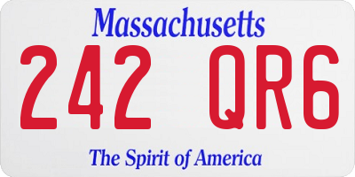 MA license plate 242QR6