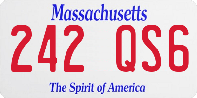 MA license plate 242QS6