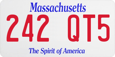 MA license plate 242QT5