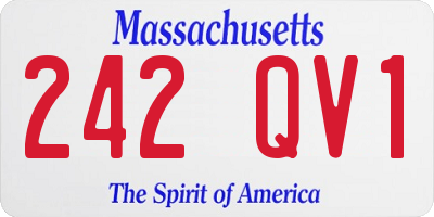 MA license plate 242QV1