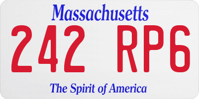 MA license plate 242RP6