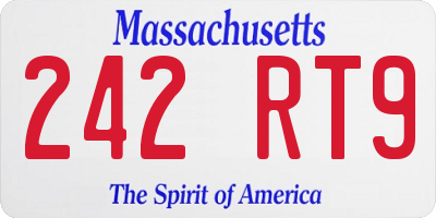 MA license plate 242RT9