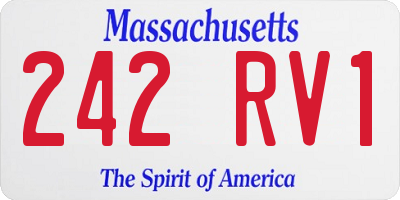 MA license plate 242RV1