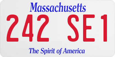 MA license plate 242SE1