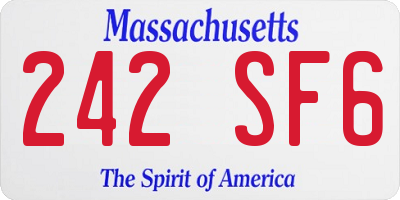 MA license plate 242SF6