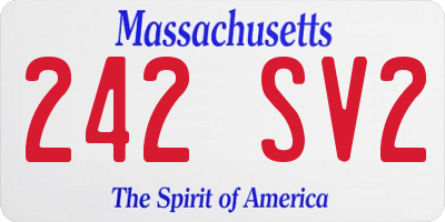 MA license plate 242SV2
