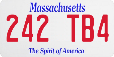 MA license plate 242TB4