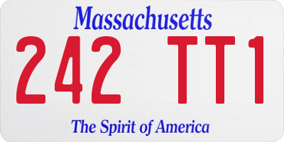 MA license plate 242TT1