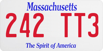 MA license plate 242TT3
