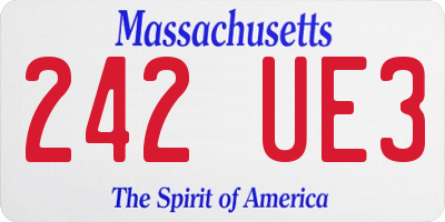 MA license plate 242UE3
