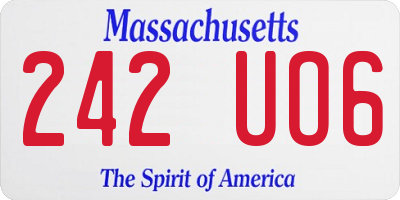 MA license plate 242UO6
