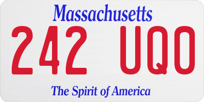 MA license plate 242UQ0