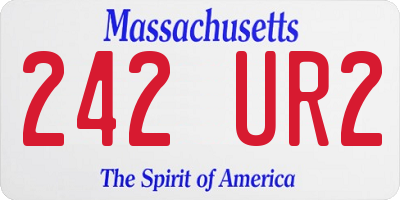 MA license plate 242UR2